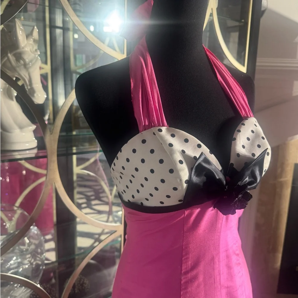Sherri Hill Punk Black and White Polka Dot Dress - Picture 5 of 11
